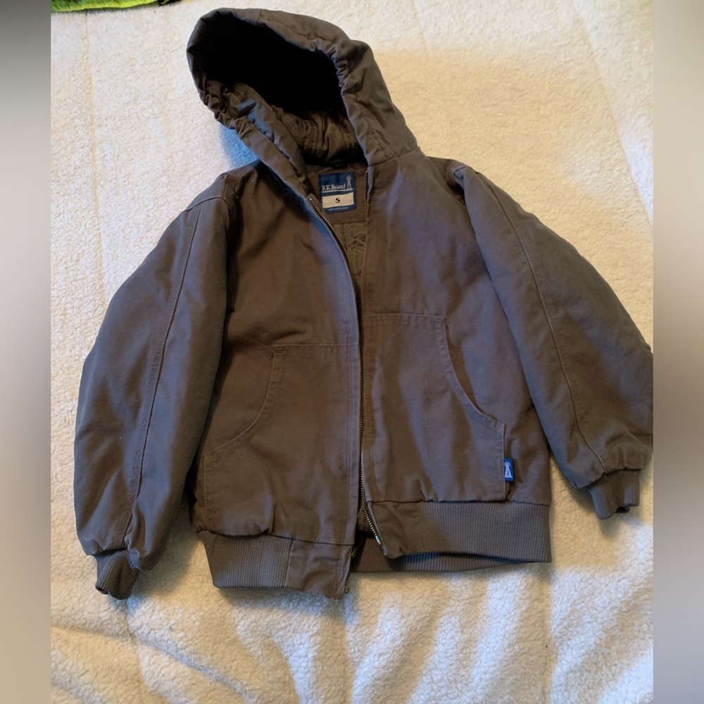 Boys canvas winter coat Small grey